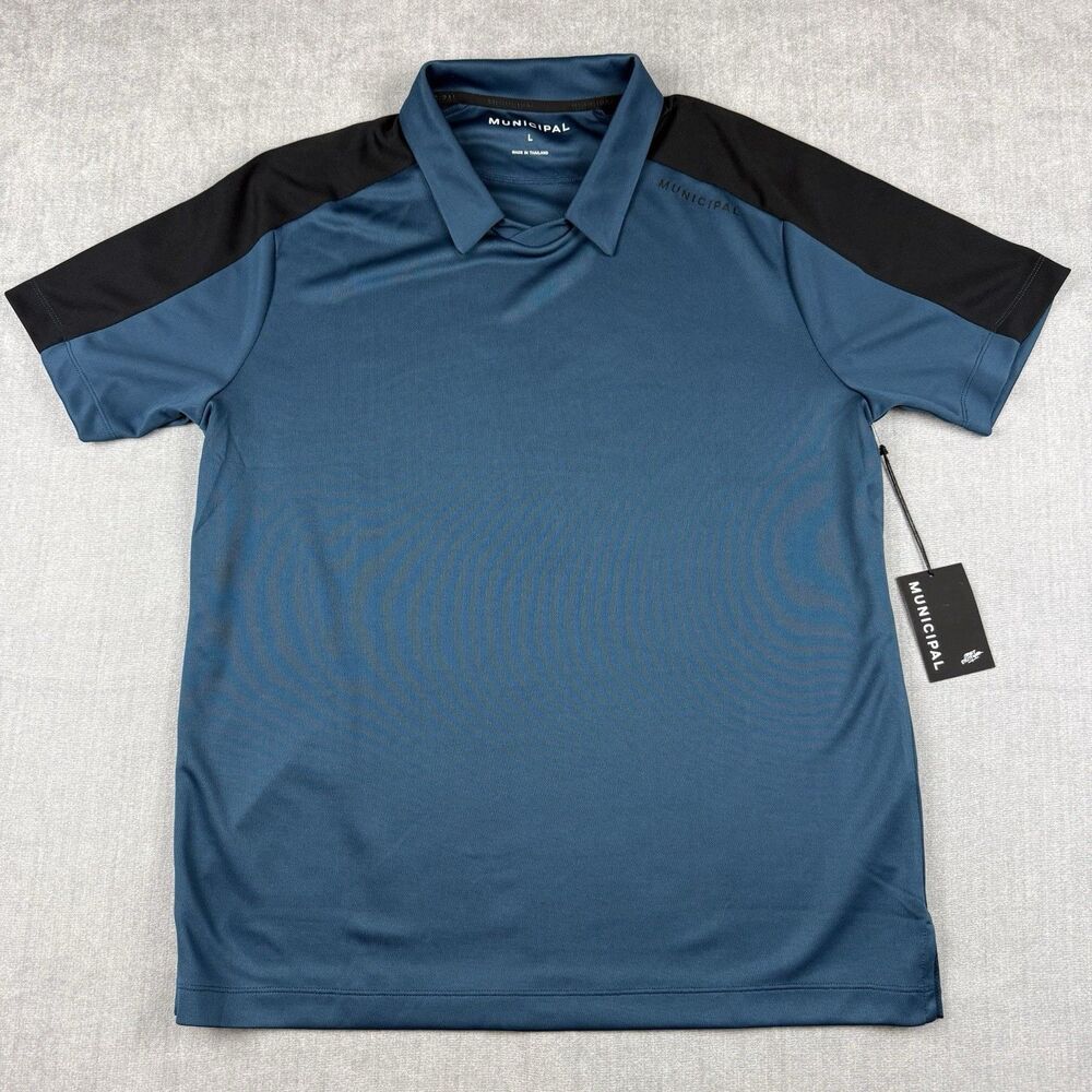 Municipal Sportcross Crew Polo Mens Large Blue Sport Utility Gear New